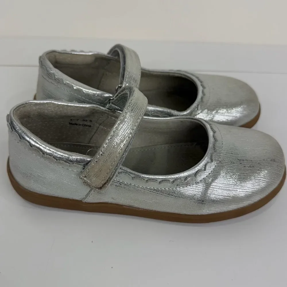 See Kai Run Silver Mary Jane Flats Shimmer Dress Core Girls 2